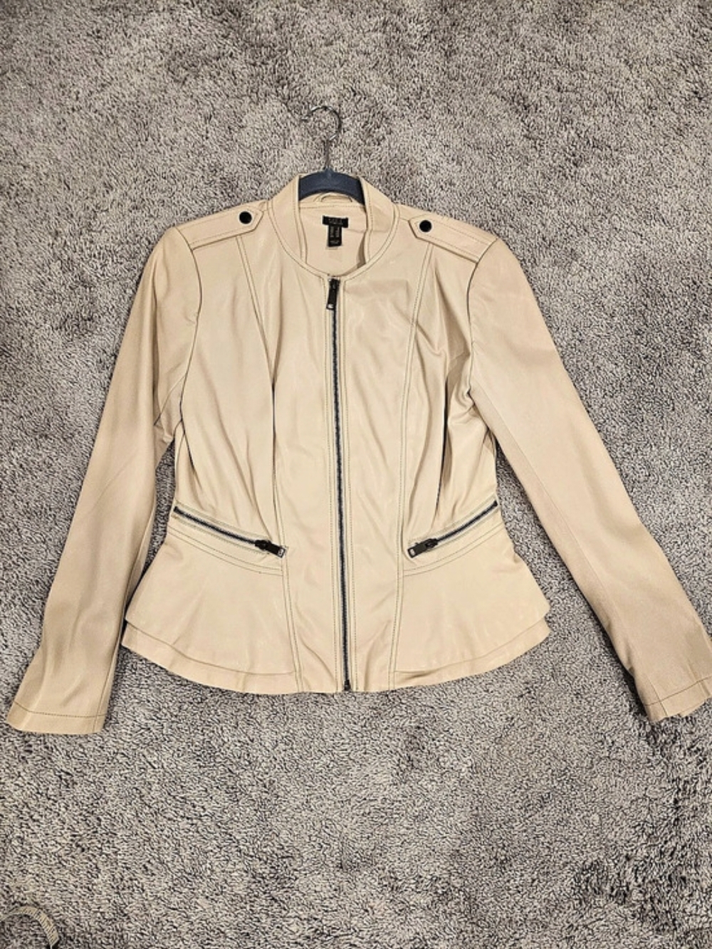 GILI Faux Leather Peplum Jacket Size Small